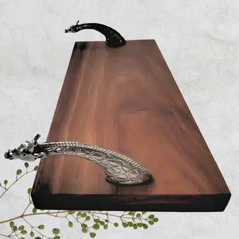 Alternative view of Giraffe Charcuterie Board (Pewter Giraffe Handles)