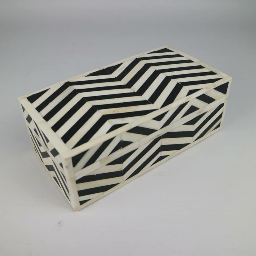 Bone Box Chevron Black and White