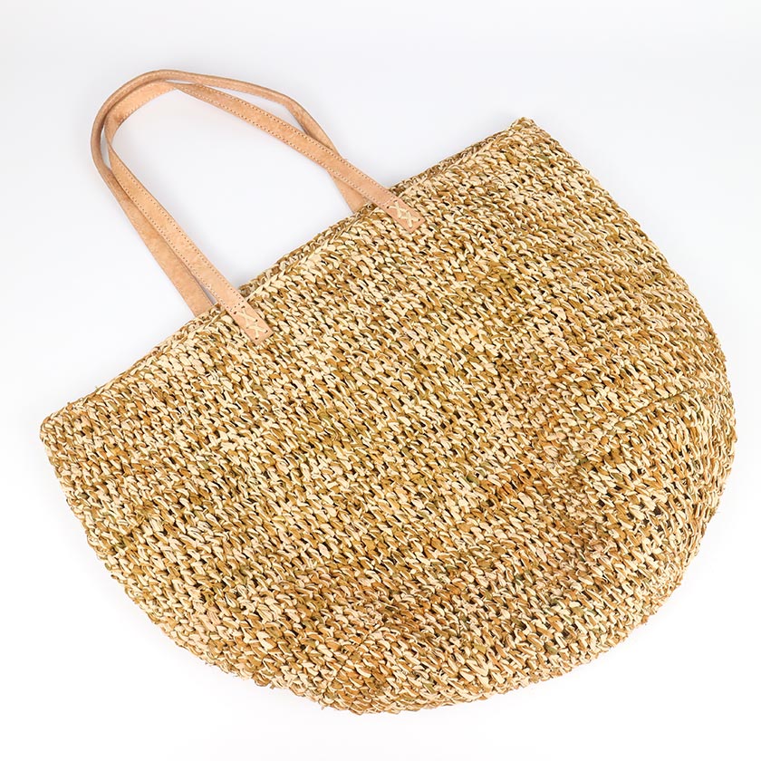 Bag Crochet Shopper with Leather Handle