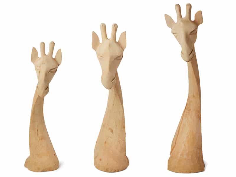 Giraffe Head - Natural Wood