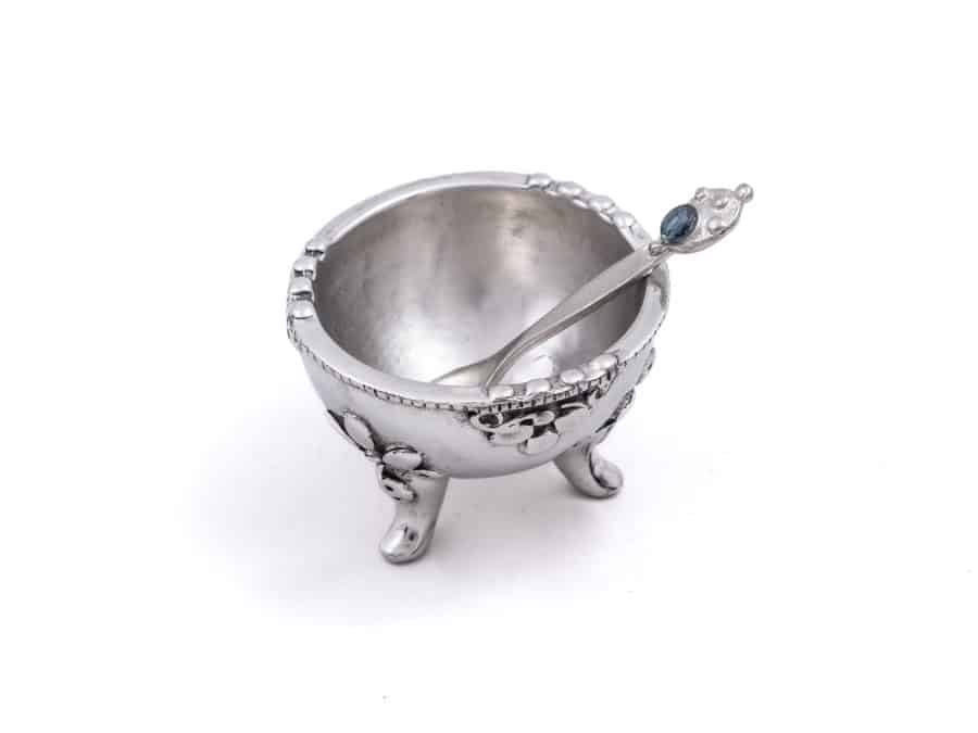 Floral Three-Legged Bowl and Spoon