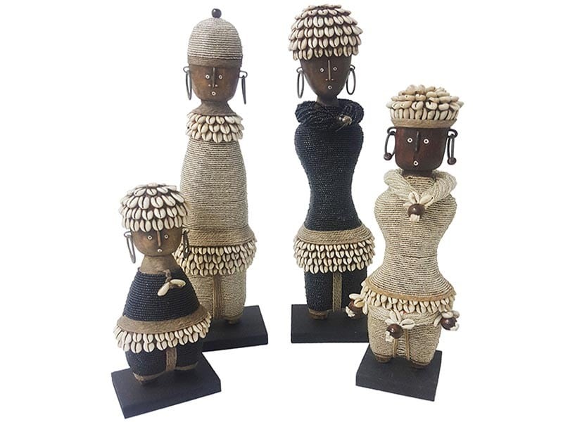 Black and Silver Namji Dolls (Set of Four)