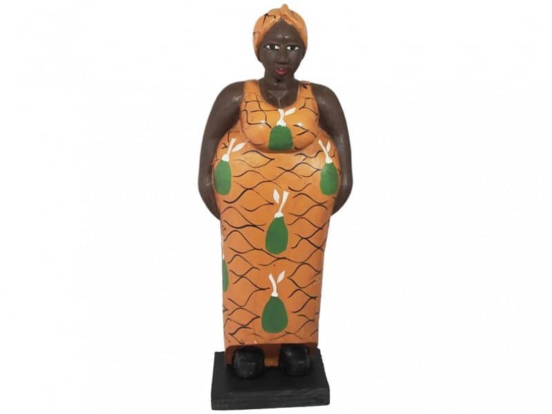 Mama Africa Wood Sculpture - Caramel with Green Mangoes