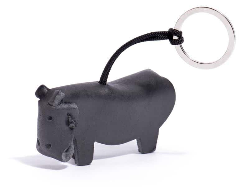 Leather Keyring - Hippo