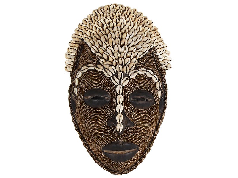 Bamileke Gold Beaded Mask (Small)