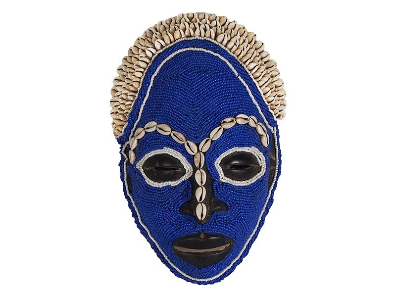 Bamileke Blue Beaded Mask (Small)