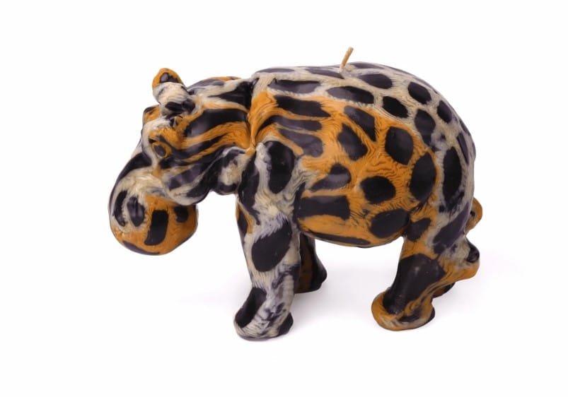 Alternative view of Hippo Candle - Cheetah Pattern