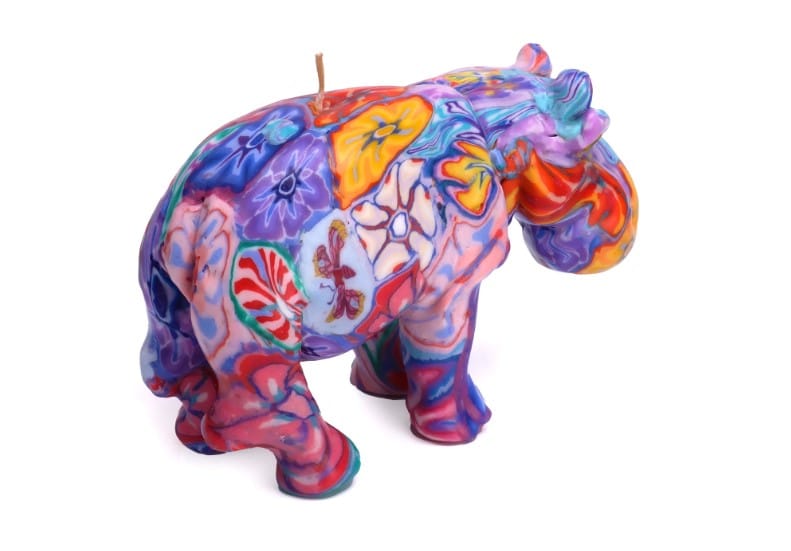 Alternative view of Hippo Candle - Millefiori