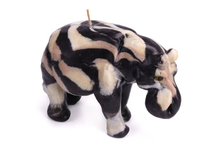 Hippo Candle - Zebra Pattern
