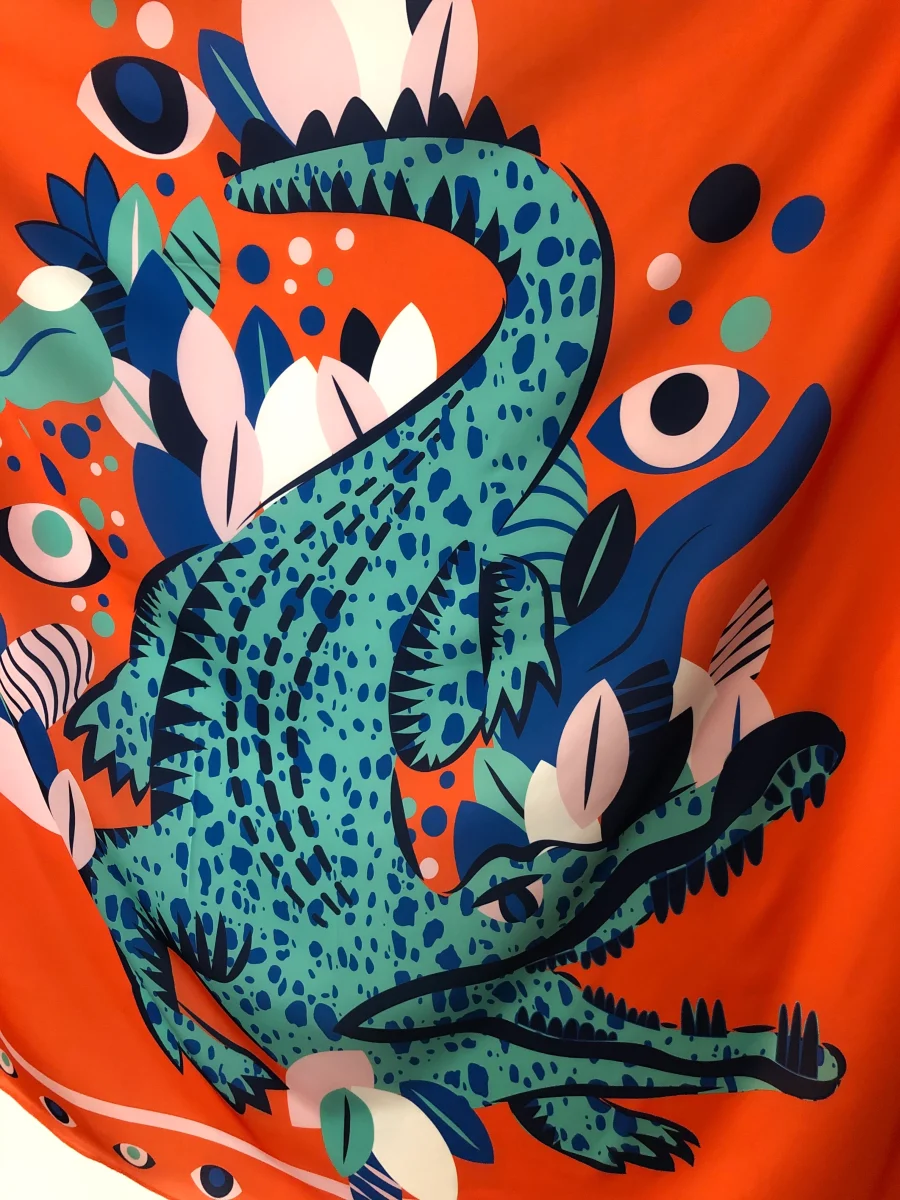 Alternative view of The Magic Crocodile Folktale Scarf