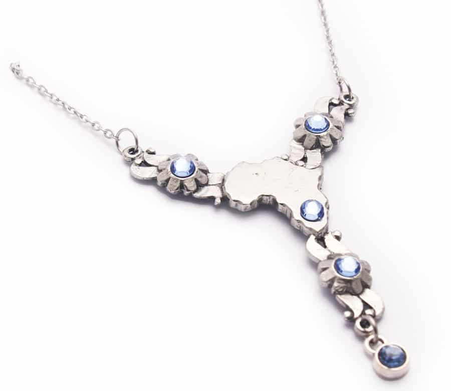 Floral Africa Necklace (Blue Crystal)