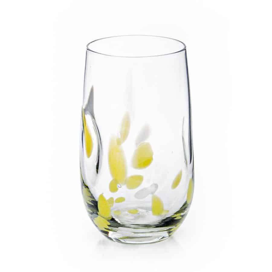 Tulip Tall Organic Indented Tumbler with Colour Flecks (Yellow)