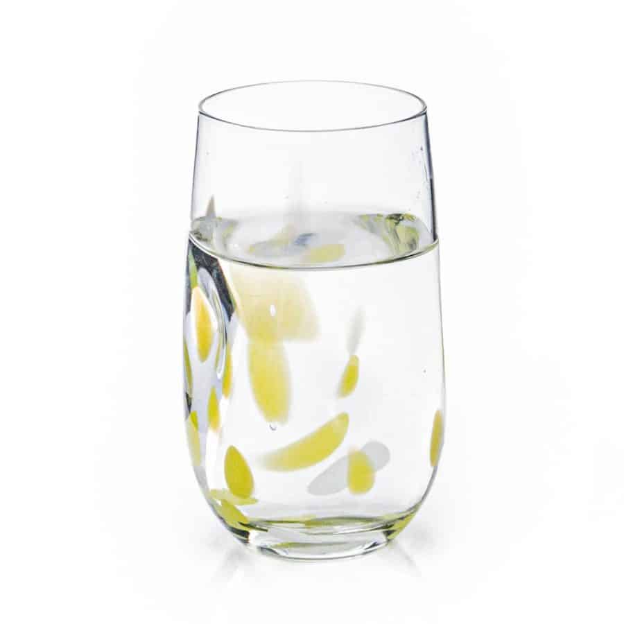 Alternative view of Tulip Tall Organic Indented Tumbler with Colour Flecks (Yellow)