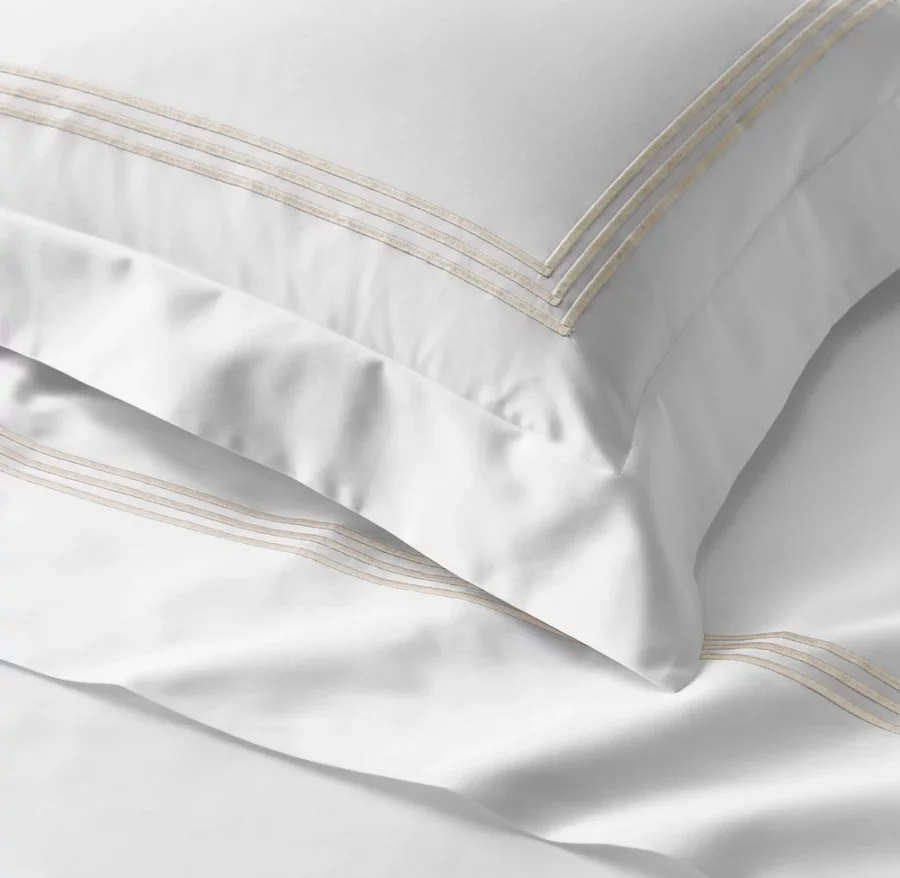 Bed Linen - Triple Row Satin Stitch Finish