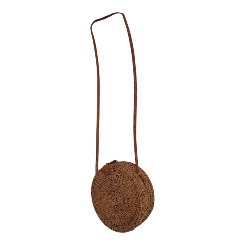 Bag Fine Rattan Clutch with Long Handle (Medium)