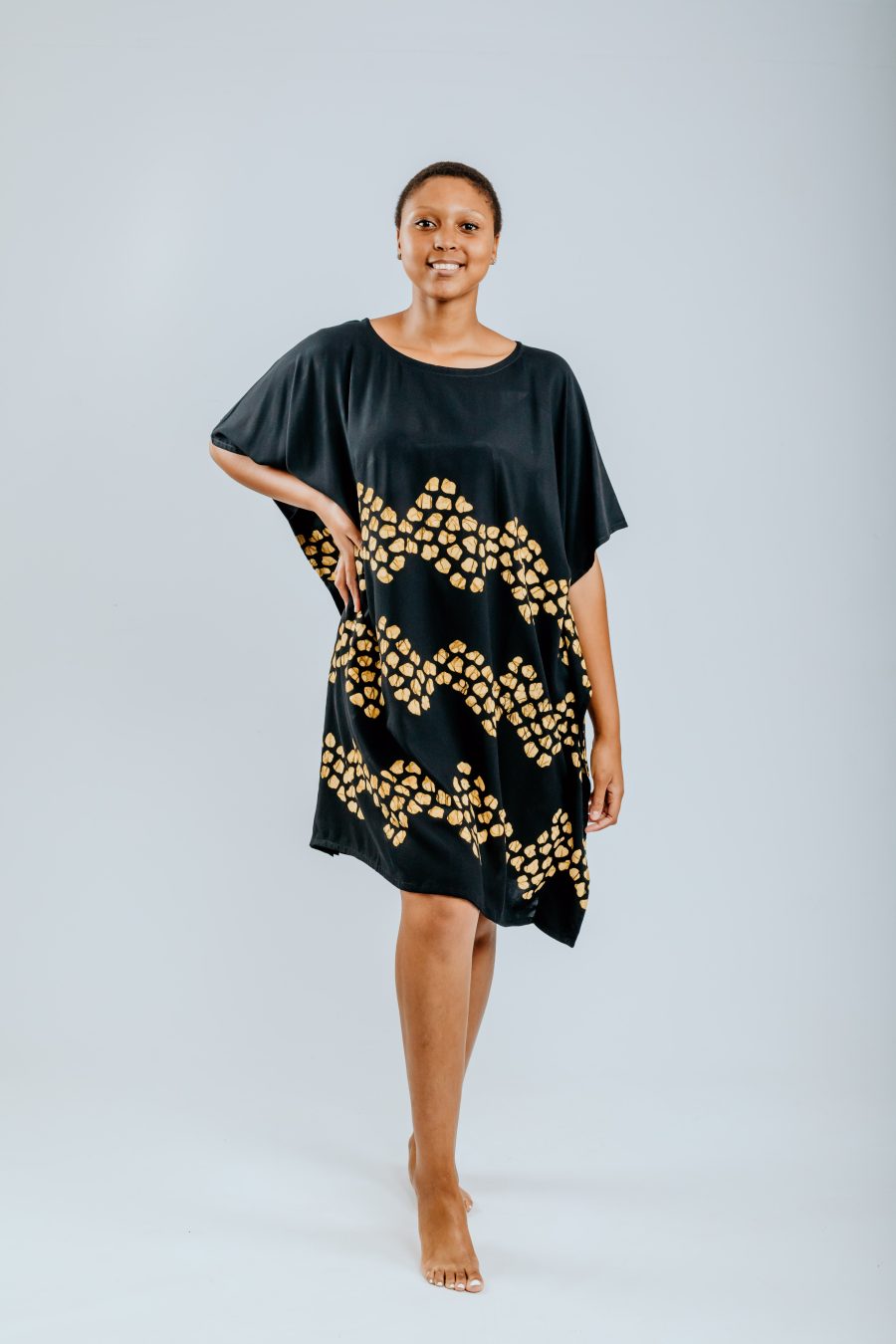 Alternative view of Kaftan - Black & Mustard - Mdzimba