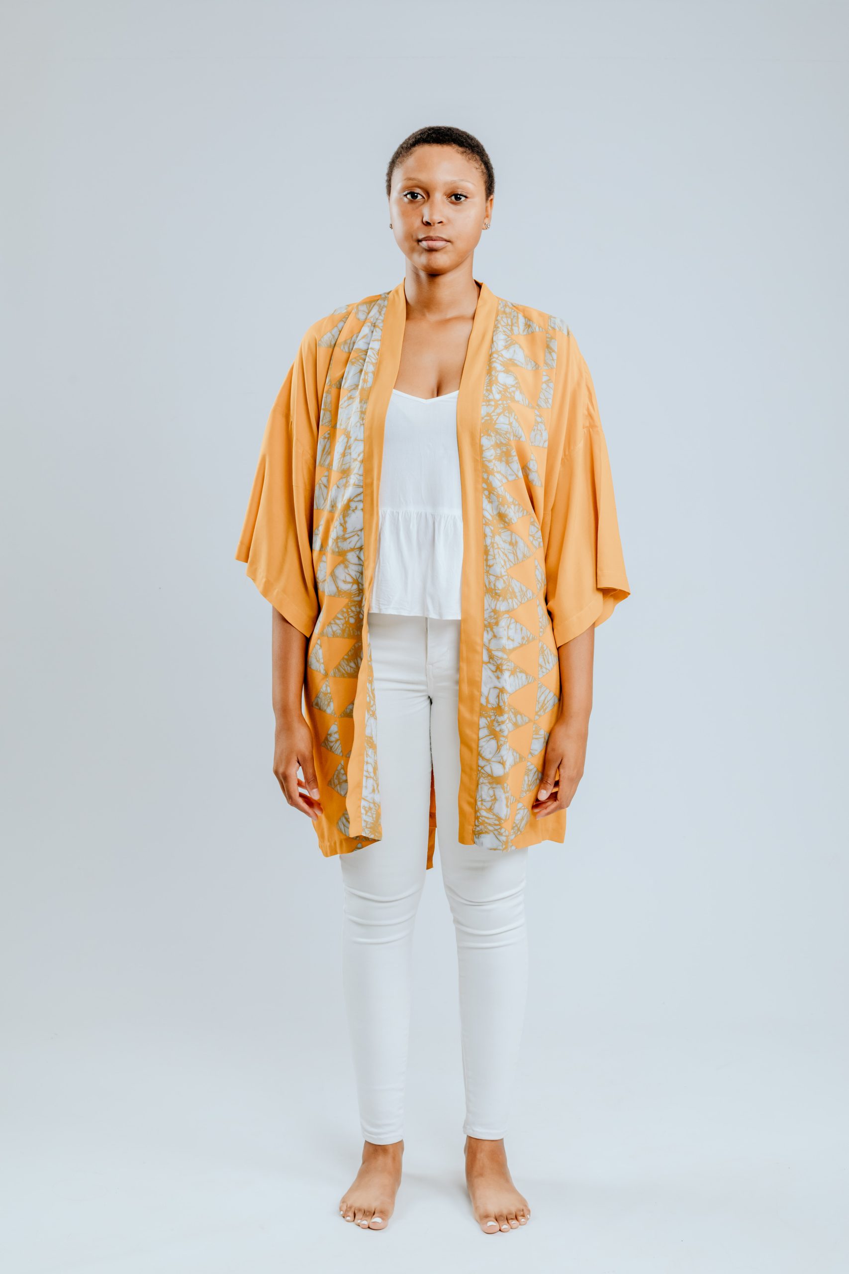 Kimono - Mustard & Silver - Diamonds - Image 3