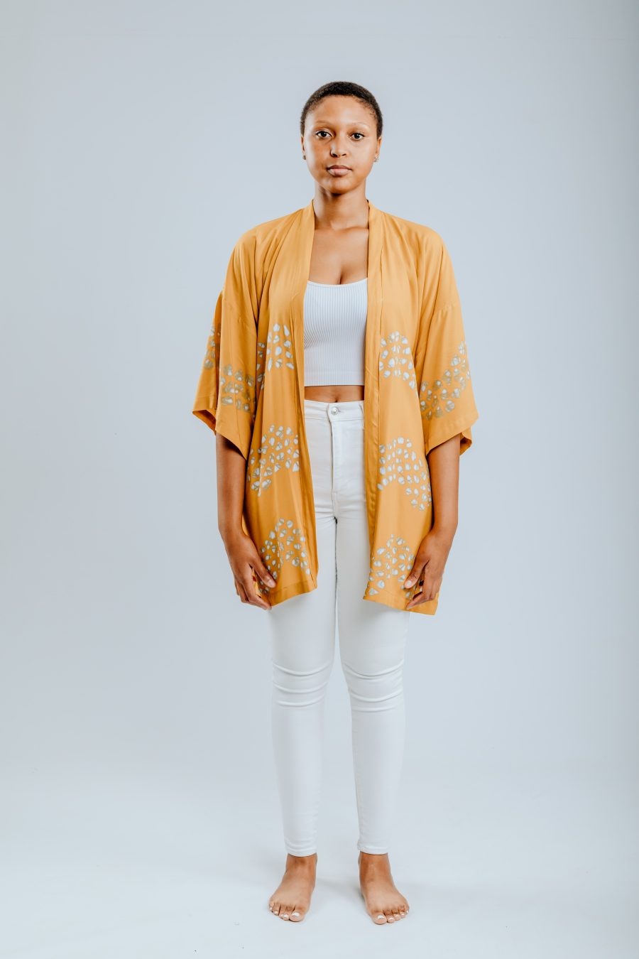 Alternative view of Kimono - Mustard & Silver - Mdzimba