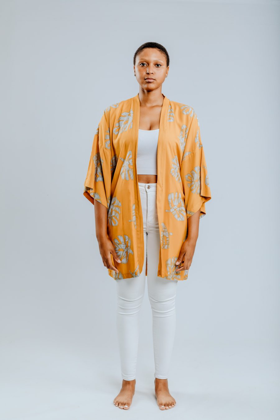 Alternative view of Kimono - Mustard & Silver - Monsteria