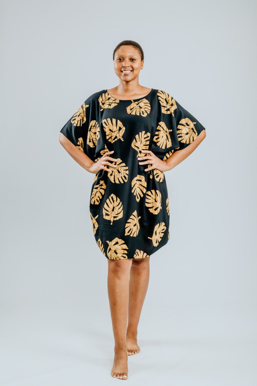 Alternative view of Kaftan - Black & Mustard - Monsteria