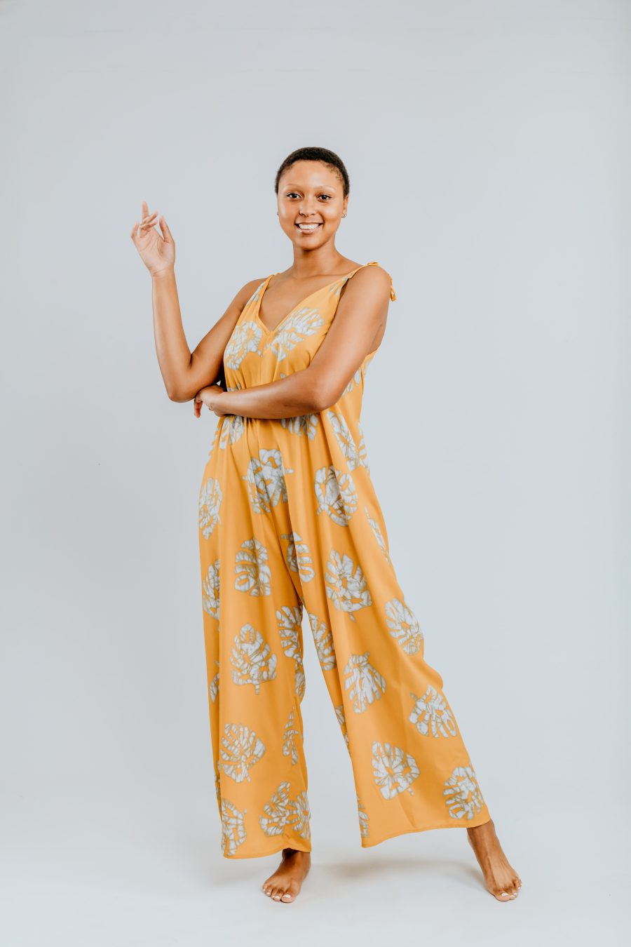 Alternative view of Jumpsuit - Mustard & Silver - Monsteria