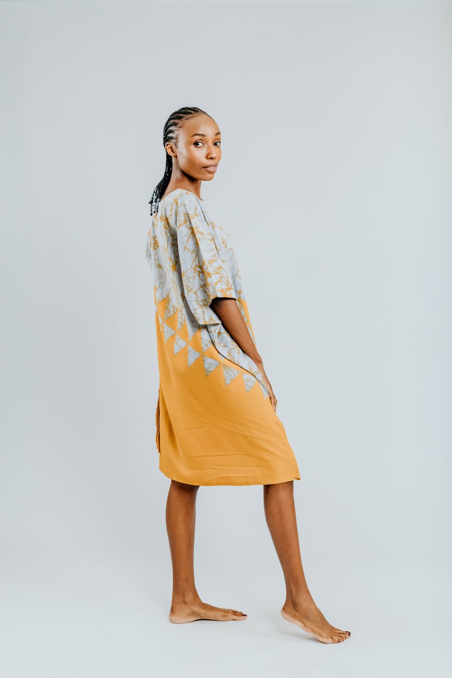 Alternative view of Kaftan - Mustard & Silver - Diamonds