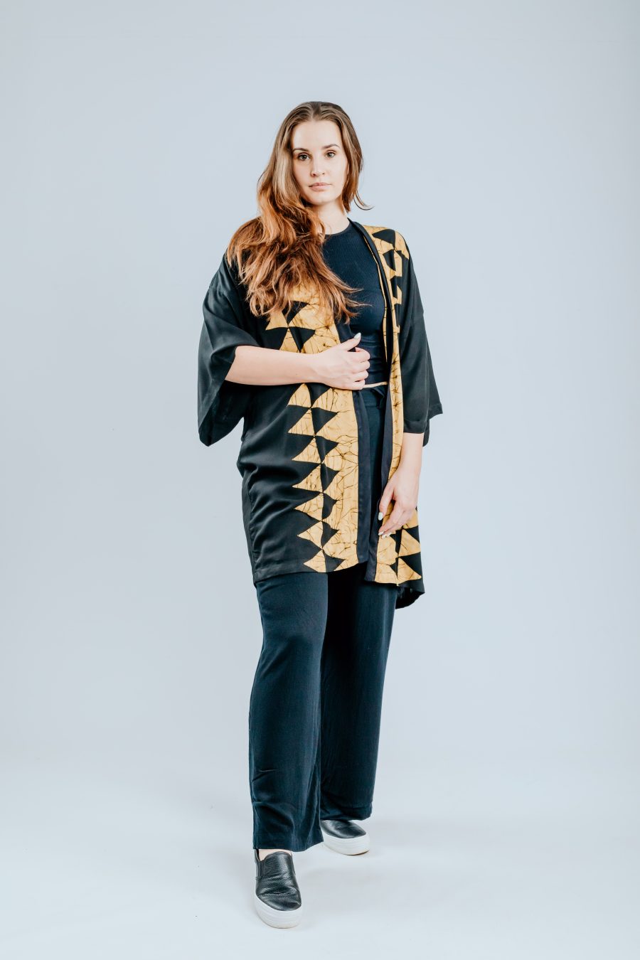 Kimono - Mustard & Black - Diamonds