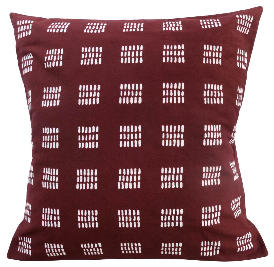 Cushion Cover - Mbabane: Rain Squares (Marsala)