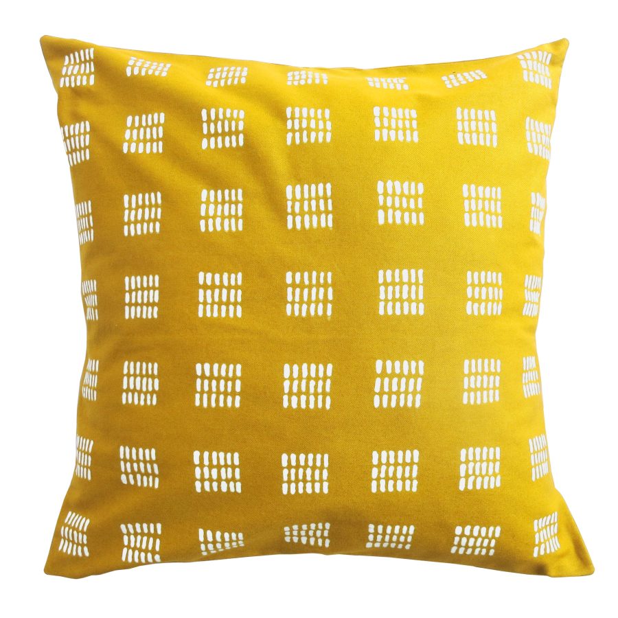 Cushion Cover - Mbabane: Rain Squares (Mustard)