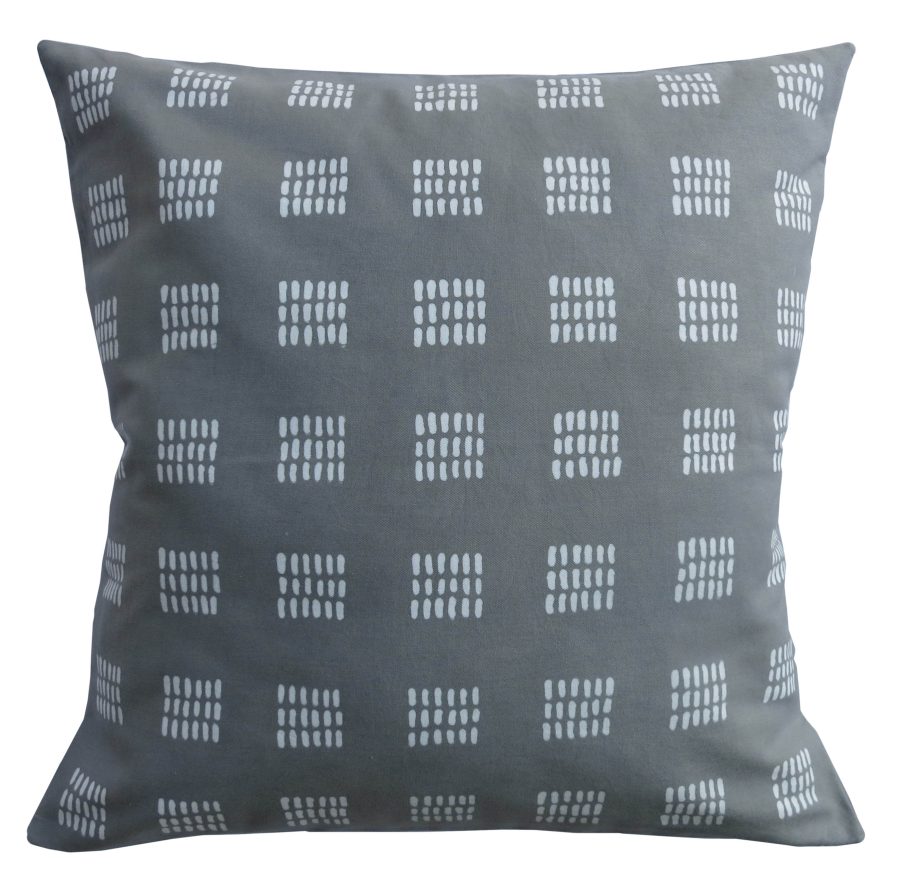 Cushion Cover - Mbabane: Rain Squares (Silver)