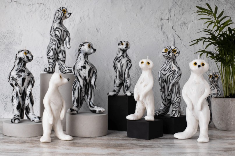 Alternative view of Meerkat Candle - White Congo