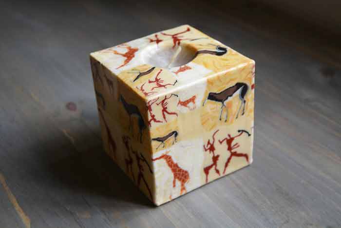 Alternative view of Cube Candle - Running Bushmen