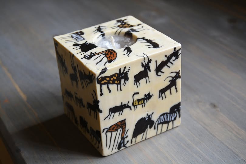 Alternative view of Cube Candle - Mixed Toons