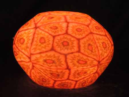 LED Wax Lamp Swazi Pot (Orange Millefiori)
