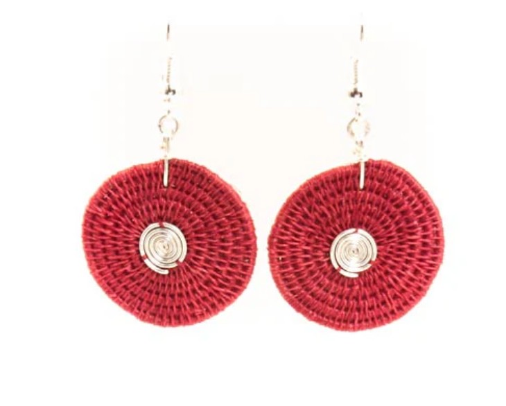 Large Spiral Earrings (Red)