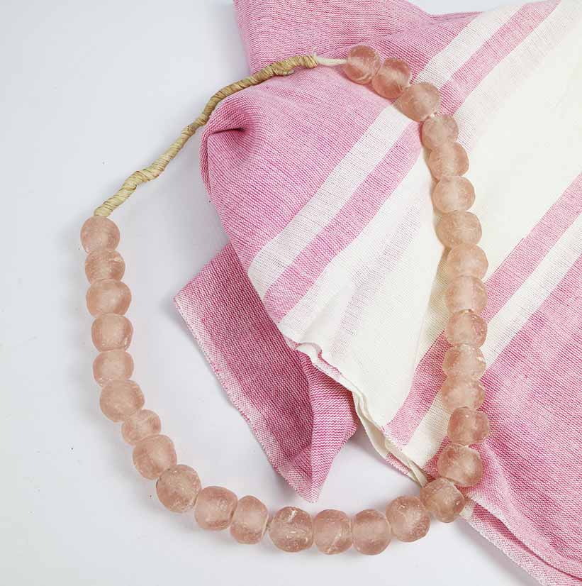 Necklace Glass Bead Pink